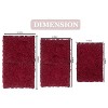 Bell Flower Collection Tufted Bath Rugs, Extra Soft and Absorbent, Non-Slip Bath Mats, Machine Washable Bath Mats, and Tub, 3 Piece Set, Red - 3 of 4
