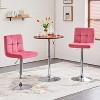 Yaheetech 2pcs Adjustable Modern Velvet Swivel Bar Stool with Backrest And Large Pedestal Base - 2 of 4
