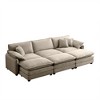 Oversized 115.34" Corduroy Modular Sectional Sofa Bed with Double-Layer Cushions and 3 Ottoman, 6-Piece Free combination Sofa - 4 of 4