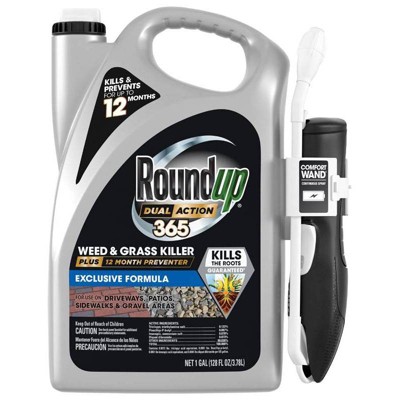 Roundup Dual Action 365 Weed &#38; Grass Killer Plus 12 Month Preventer Vegetation Killer Wand Herbicide - 168oz