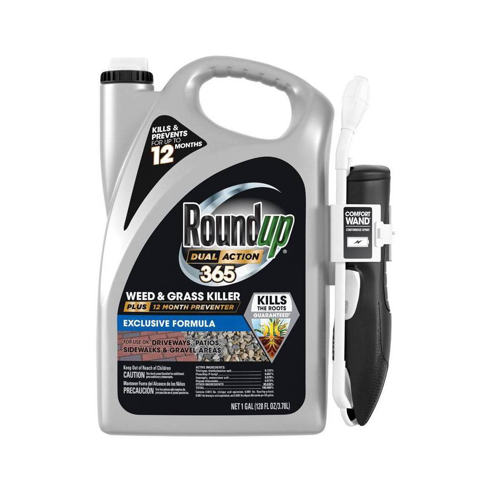Roundup Dual Action 365 Weed & Grass Killer Plus 12 Month Preventer Vegetation Killer Wand Herbicide 128oz: Long-Term Lawn Care