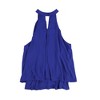 bar III Womens Keyhole Cold Shoulder Blouse, Blue, Medium - 2 of 2