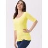 INSPIRE CHIC Women's Half Sleeves Scoop Neck Fitted Layering Soft T-Shirt - 2 of 4