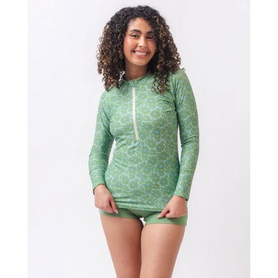Lime Ricki Women's Basil Daisy Rash Guard
