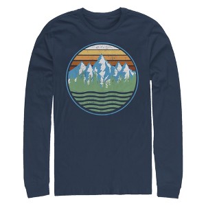 Men's Lost Gods Distressed Mountain Circle Long Sleeve Shirt - 1 of 4