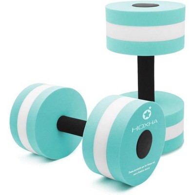 Aquatic Exercise Dumbell Set of 2 - Water Aerobic Exercise Foam Dumbbells Pool Resistance Fitness Equipment for Weight Loss 0.5 Pounds