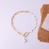 Statement Mixed Chain & Chunky Organic Pearl Choker Necklace for Women - Trendy Layered Jewelry - 3 of 4