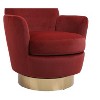 Lyngins 360° Swivel Accent Chair, Swivel Barrel Chair, Armchair for Living Room, Round Barrel Chairs with Gold Stainless Steel Base, Reading Chair - 4 of 4