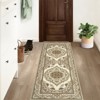 Washable Boho Floral Medallion Area Rug, Non-Slip Soft Low-Pile Printed Carpet for Indoor Home Decor in Bedroom, Living Room, Office - 3 of 4
