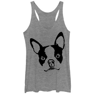 Women's Lost Gods Boston Terrier Dog Racerback Tank Top - 1 of 3