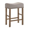 Backless Counter Height Stools with Upholstered Seat and Sturdy Wooden Legs, Ideal for Kitchens and Bars (Set of 2) - 2 of 4