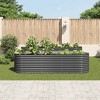 vidaXL Garden Raised Bed Grey Galvanized Steel 157.5 x 31.5 x 31.9 in - 3 of 4