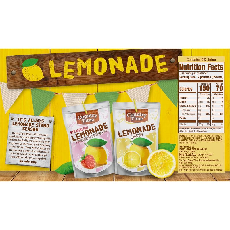 Country Time Lemonade - 10pk/6 fl oz Pouches, 2 of 10