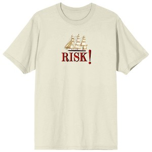 Risk Brigantine Ship Logo Adult Natural Crew Neck Short Sleeve T-shirt - 1 of 2