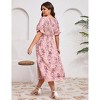 Plus Size Puff Sleeve Smocked Summer Midi Dress - 2 of 3