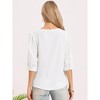 INSPIRE CHIC Women's Business Office Casual V Neck 3/4 Sleeve Summer Chiffon Blouses - 3 of 4