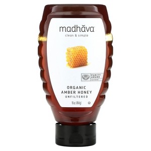 Madhava Organic Amber Honey, Unfiltered, 16 oz (454 g) - 1 of 2