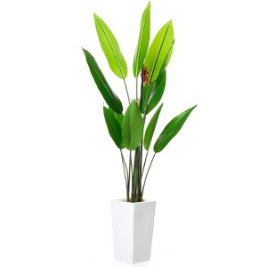 5.6FT Artificial Bird of Paradise Plant, Tall Faux Banana Leaf Tree for Indoor Home, Office & Entryway Decor - 1 of 4