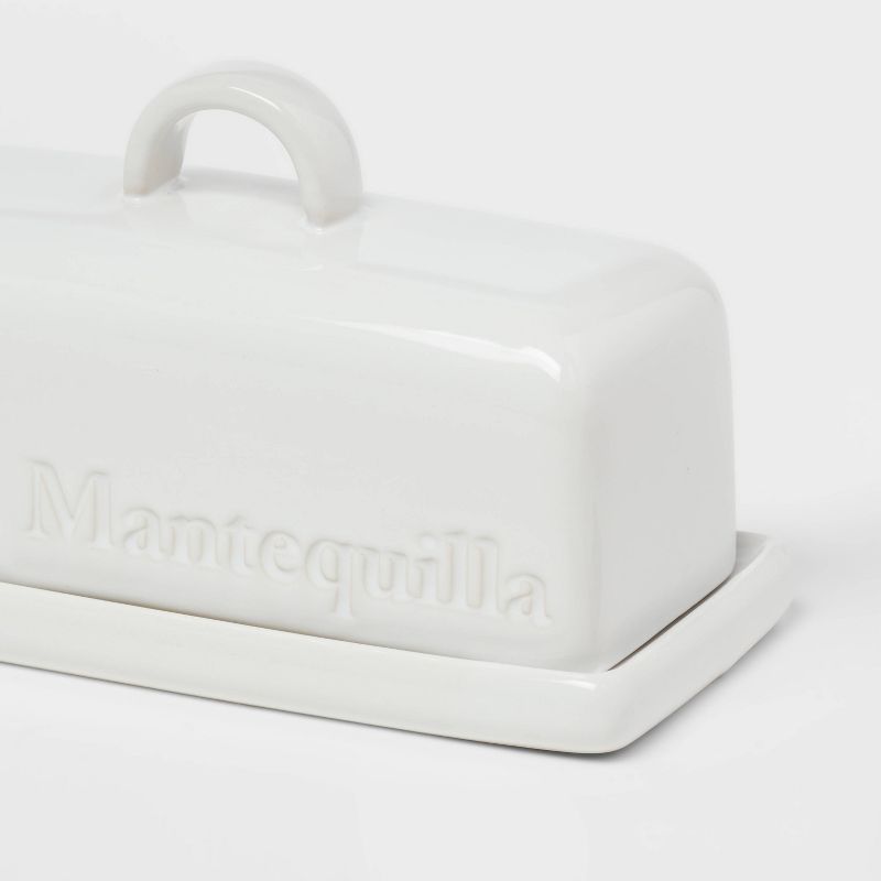 Stoneware Hand Lettered Mantequilla Butter Dish - Threshold&#8482;, 4 of 5