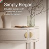 Stead Scalloped Skirt Half Moon Table for Entryway, Curved Console Table with Storage, Solid Wood with Two Doors (White) - 3 of 4
