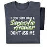 Collections Etc Funny Sarcastic Answer Short Sleeve Novelty Tee Large Gender Neutral Heather Navy - 3 of 4