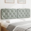 vidaXL Light Gray Velvet Headboard Cushion 59.8" - Upholstered Pillow for Wall, Curved Bed Frame Compatibility, Foam Filling, Easy Mount - 2 of 4