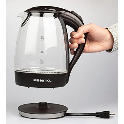 1.7 Liter Black Glass and Stainless Steel Electric Kettle