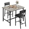 Dining Table Set for 2 w/Counter Height Table & 2 Upholstered Stools,3-Pcs Kitchen Table Set with Corner Protector,for Kitchen Room,Apartment,Pub - 2 of 4