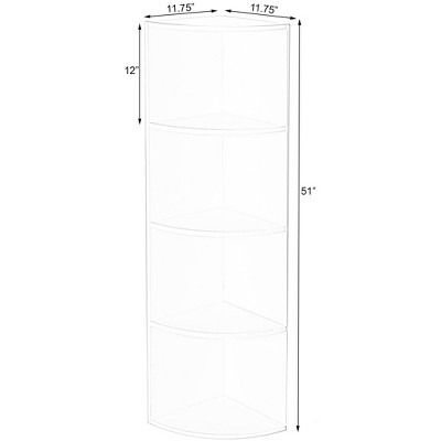 White Wooden 4-Tier Corner Bookshelf for Kids