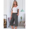 INSPIRE CHIC Women's High Waisted Pajama Shorts Viscose Comfy Soft Knee Length Long Shorts with Pockets - 3 of 4