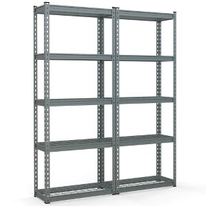 Tangkula 2 PCS 5-Tier Metal Shelving Unit Heavy Duty Wire Storage Rack with Anti-slip Foot Pads - 1 of 4