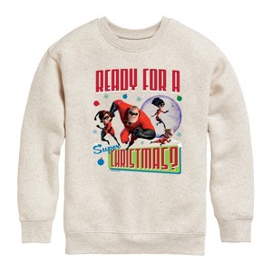 Boys' - Disney - Ready For A Super Christmas Graphic Long Sleeve Fleece Sweatshirt - 1 of 4