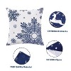 TackView Set of 4 Velvet Christmas Pillow Covers 18x18, Farmhouse Winter Decor with Snowflake & Deer Designs - 4 of 4