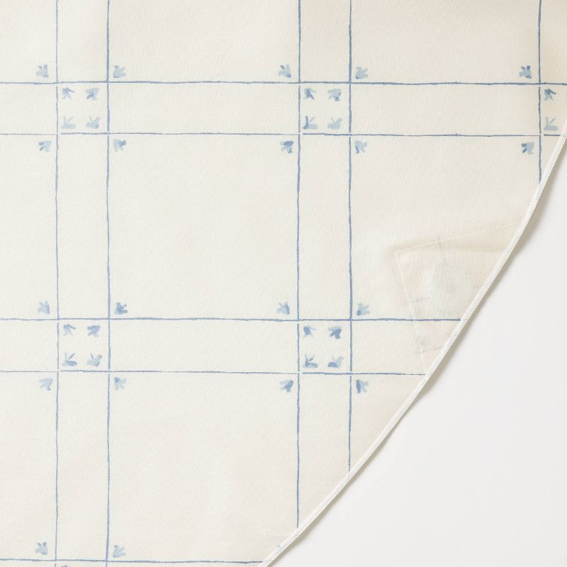70&#34; Round Windowpane Oiled Tablecloth Blue - Threshold&#8482; designed with Studio McGee, 4 of 5