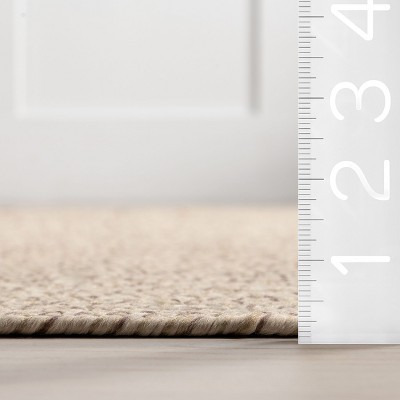 Tan Oval 4' x 6' Braided Synthetic Indoor/Outdoor Rug