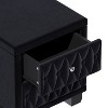 PAGED Elegant Night Stand Button-Tufted Nightstand Storage Bedside Table with 2 Drawers and Crystal Handle for Bedroom - 3 of 4