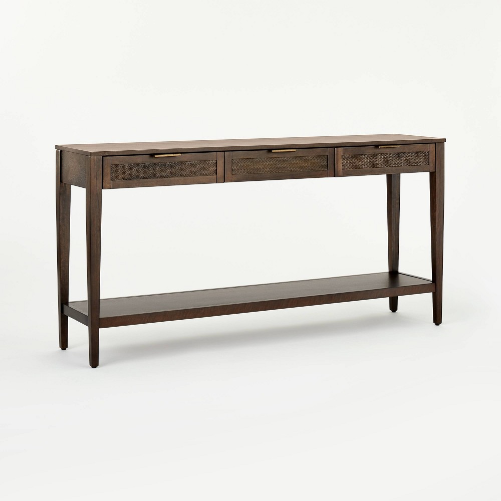 East Bluff Woven Drawer Console Brown - Threshold designed with Studio McGee