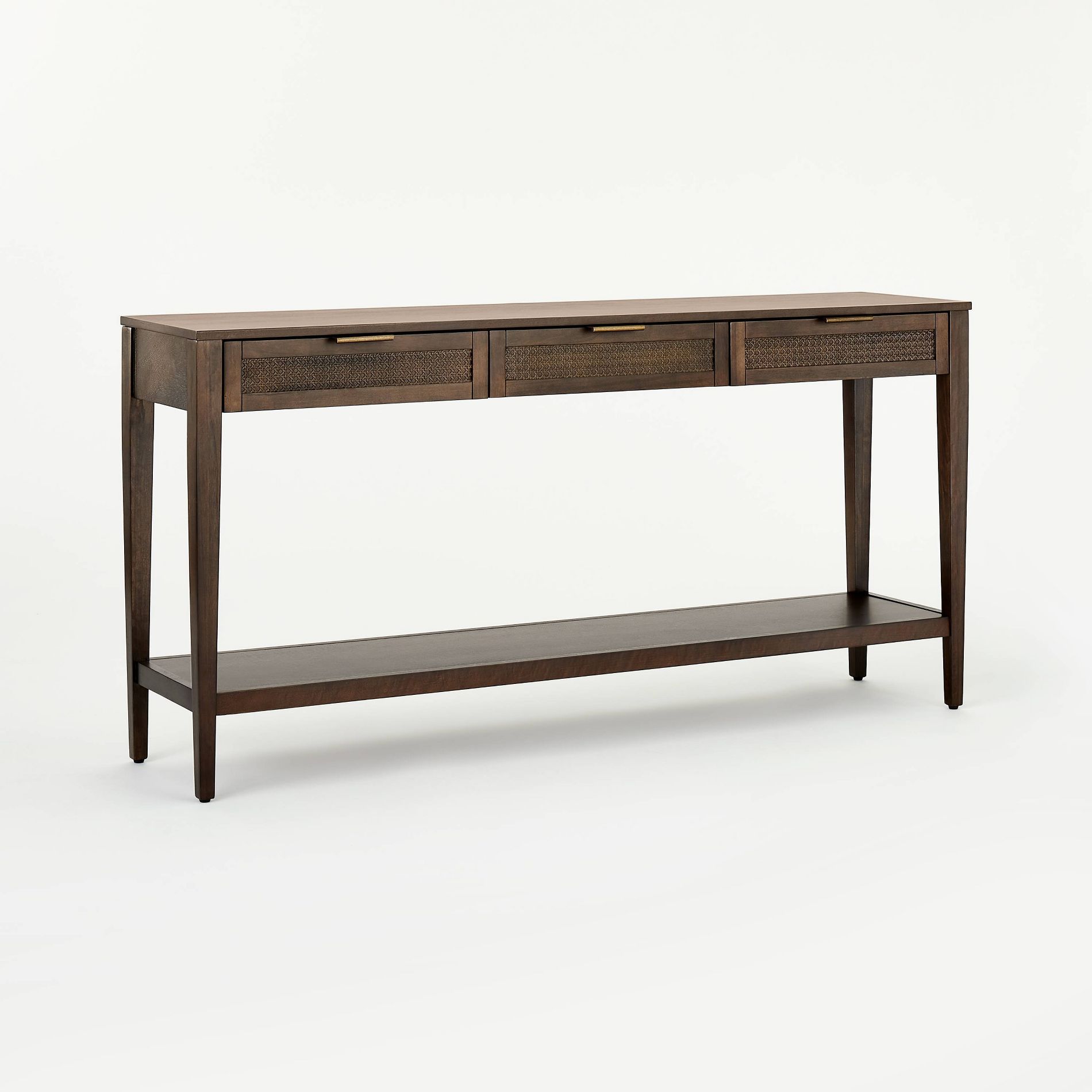 East Bluff Woven Drawer Console Table Brown - Threshold™ designed with Studio McGee