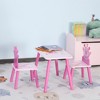 Qaba 3-Piece Kids Wooden Table and Chair Set with Crown Pattern Gift for Girls Toddlers Arts Reading Writing Age 2-4 Years Pink - image 2 of 4