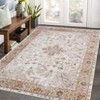 Foldable Flower Printed Victoria Area Rug, Chenille Polyester, Washable, Non-Slip, Kid & Pet Friendly for Hallway & Kitchen - 2 of 4