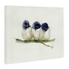 Stupell Industries Trio of Baby Swallows Birds Perched on Branch Canvas Wall Art - 3 of 4