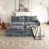 75" Corduroy Cloud Modular Sectional Sofa Bed with 2 Movable Ottomans, Recliner Couch with Dual-Layer Cushions - 3 of 4