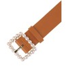 INSPIRE CHIC Women's Faux Leather Pearl Buckle Wide Waist Belts 40.9" X 1.2" - 2 of 4