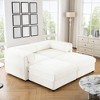 DOMETOUR White Chenille 2-Seater Sofa with Storage Ottomans, Cylindrical Backrest & Armrests, Modern Loveseat with Hidden Storage - 2 of 4