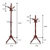 Artloge Retro Curved Solid Wood Coat Rack Freestanding Hall Tree Adjustable Coat Hat Tree with Sturdy Base &13 Hooks - 3 of 4