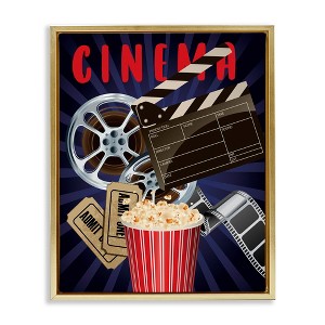 Stupell Industries Cinema Movie Reel Popcorn Entertainment Sign, 21" x 17" - 1 of 4