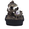 HomeRoots 10" Black Polyresin Wolf Tabletop Fountain Sculpture - 4 of 4