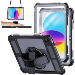 Waterproof protective case for iPad (A16) 11th generation 2025/10th generation 2022,IP68 waterproof rating,heavy-duty shockproof,Black - 1 of 4