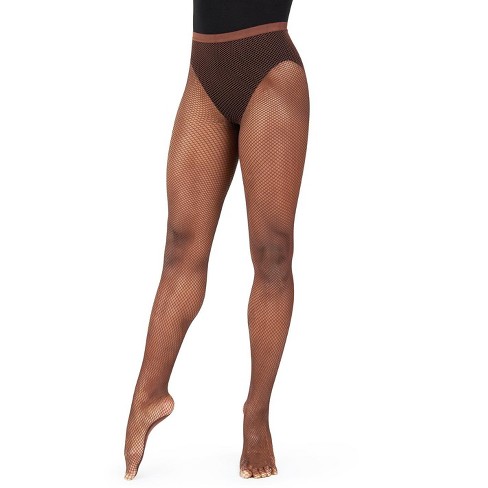 Capezio Chestnut Brown Professional Fishnet Seamless Tight - Girls  Small/Medium