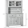 Aghana Digitals Ash Grey Kitchen Pantry Cabinet with Hutch, Open Microwave Space, 4 Adjustable - 3 of 4